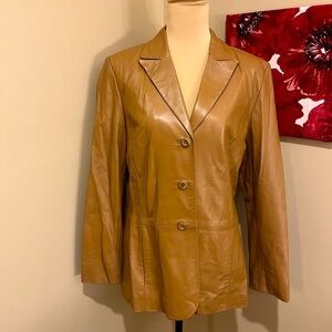 Vintage Pendleton Women's Butter Soft Light Brown Leather Blazer, Size Medium